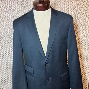HUGO BOSS Super 100 Wool 100% Blazer Blue Solid 3-Pocket US Sz 38R